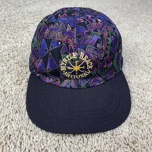 Vtg Derby Cap Myrtle Beach‎ National Golf Hat Purple Geometric Print Made In USA